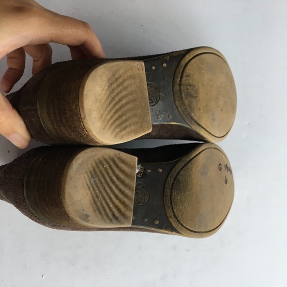 Lucky Brand Benissa Booties Ankle Boots Brown Suede Leather Womens Size … - Picture 9 of 9